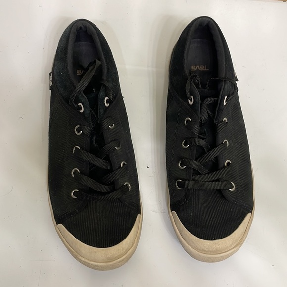 Teva Womens Freewheel Corduroy Low Top Lace Up Sneakers Size 9 black - Picture 3 of 8